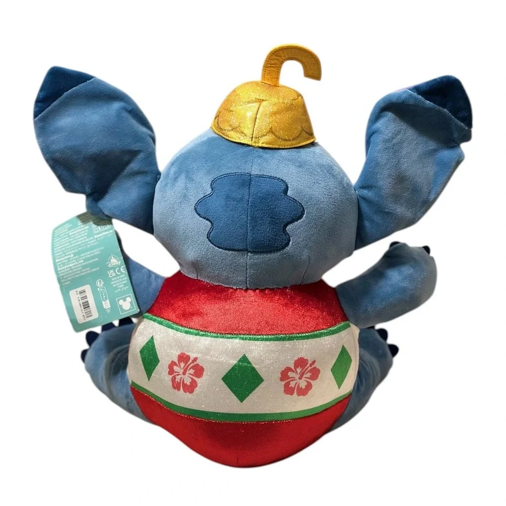 Disney Parks Stitch Merry Stitchmas Christmas Ornament Plush Blue Red Gold NWT